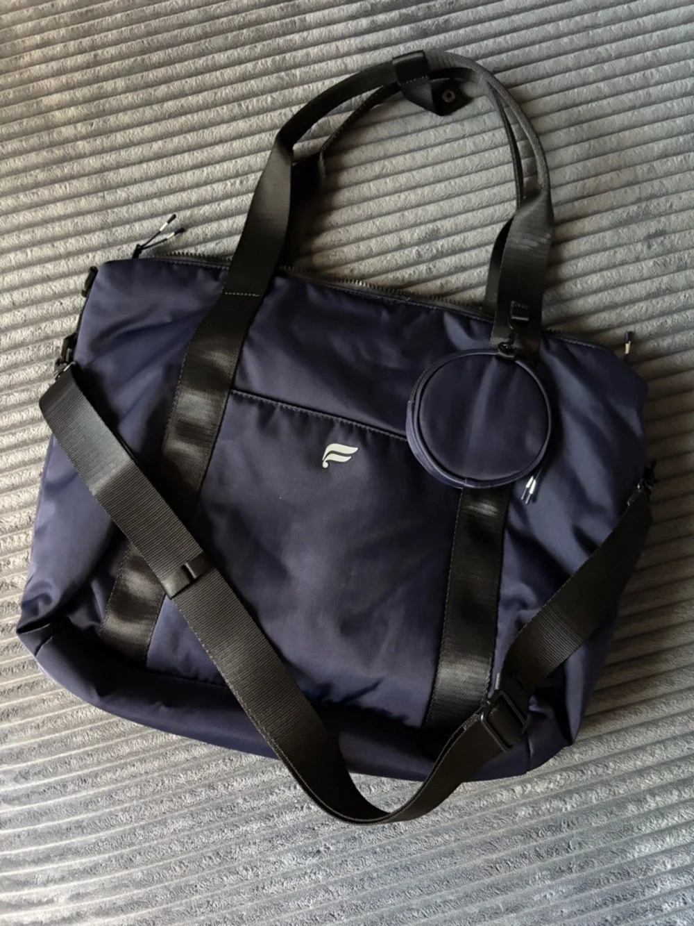 Fabletics Navy and Black Men's Duffel with Detachable Strap